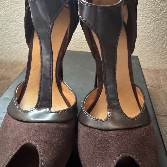 L.A.M.B. Brown, light brown & brown Leather Contrast Stiletto - Picture 5 of 9